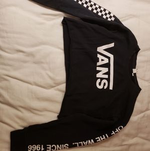 Van's cropped black hoodie.